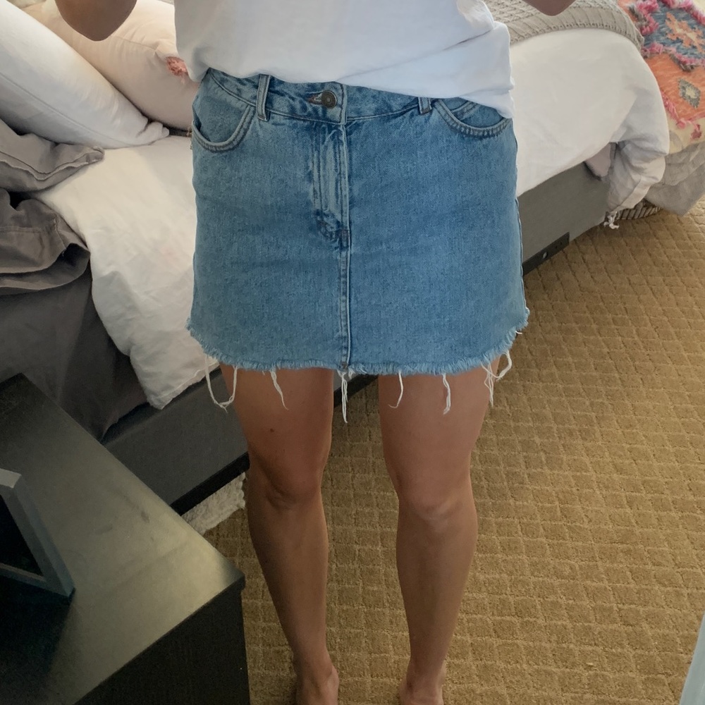 Mini denim skirt
